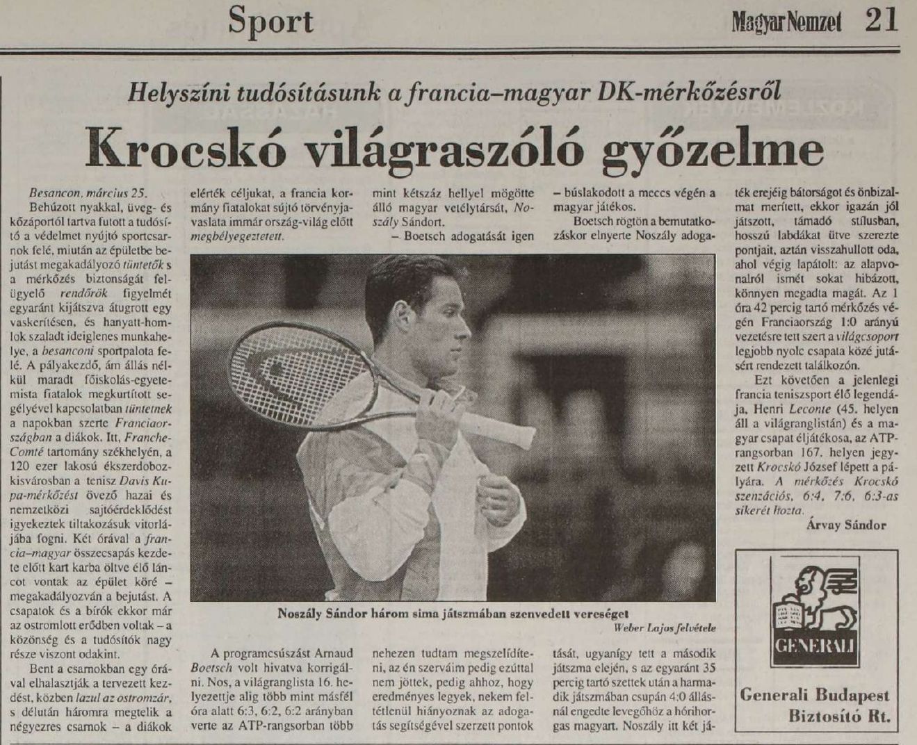 Besancon, 1994 - A Magyar Nemzet helyszíni tudósíása