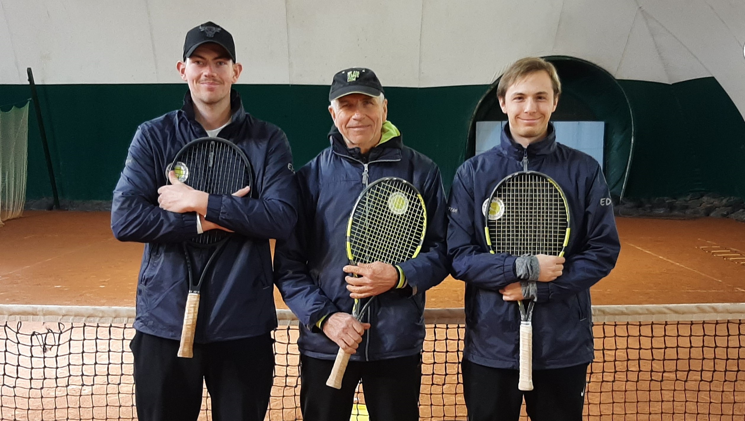 A SmartTennis Pro Team mesterei: Cseresznyés Máté, id. Filipenko Viktor és Szebeni Dániel (balról jobbra)
