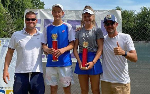 Bocskay József, Mészáros Patrik, Dankó Vanessa és Fonó László a Budapest-bajnokságon - Foto: Facebook Körmöczy Zsuzsa Teniszakadémia